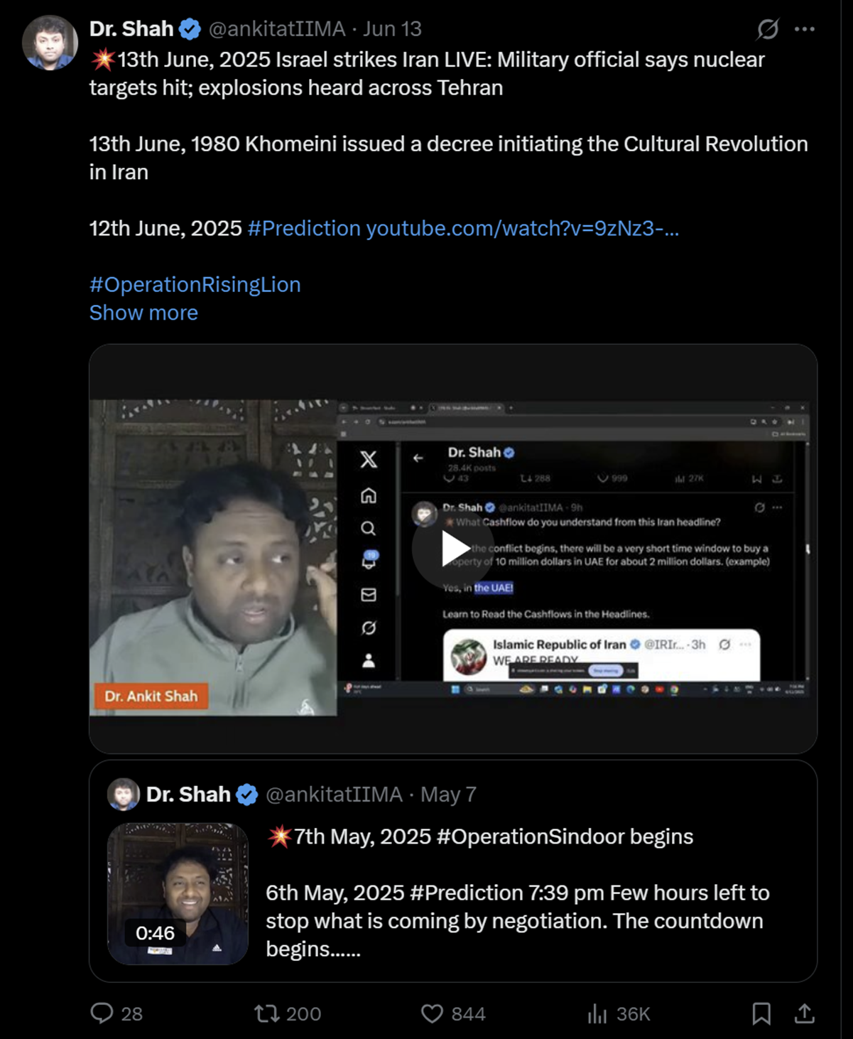 Screenshot of the original post