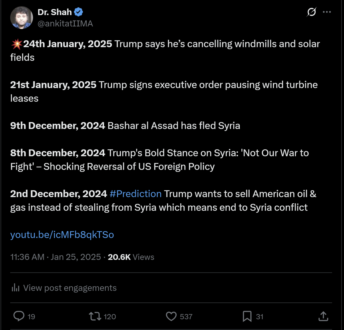 Screenshot of the original post