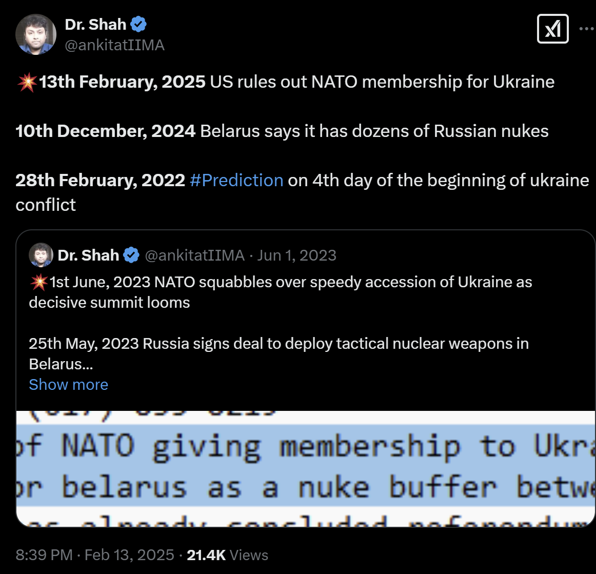 Screenshot of the original post