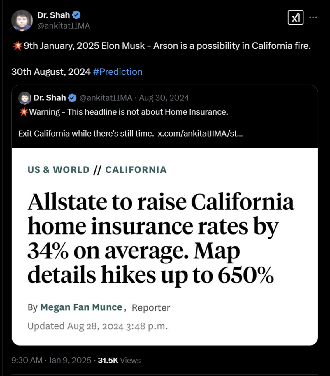 Screenshot of the original post