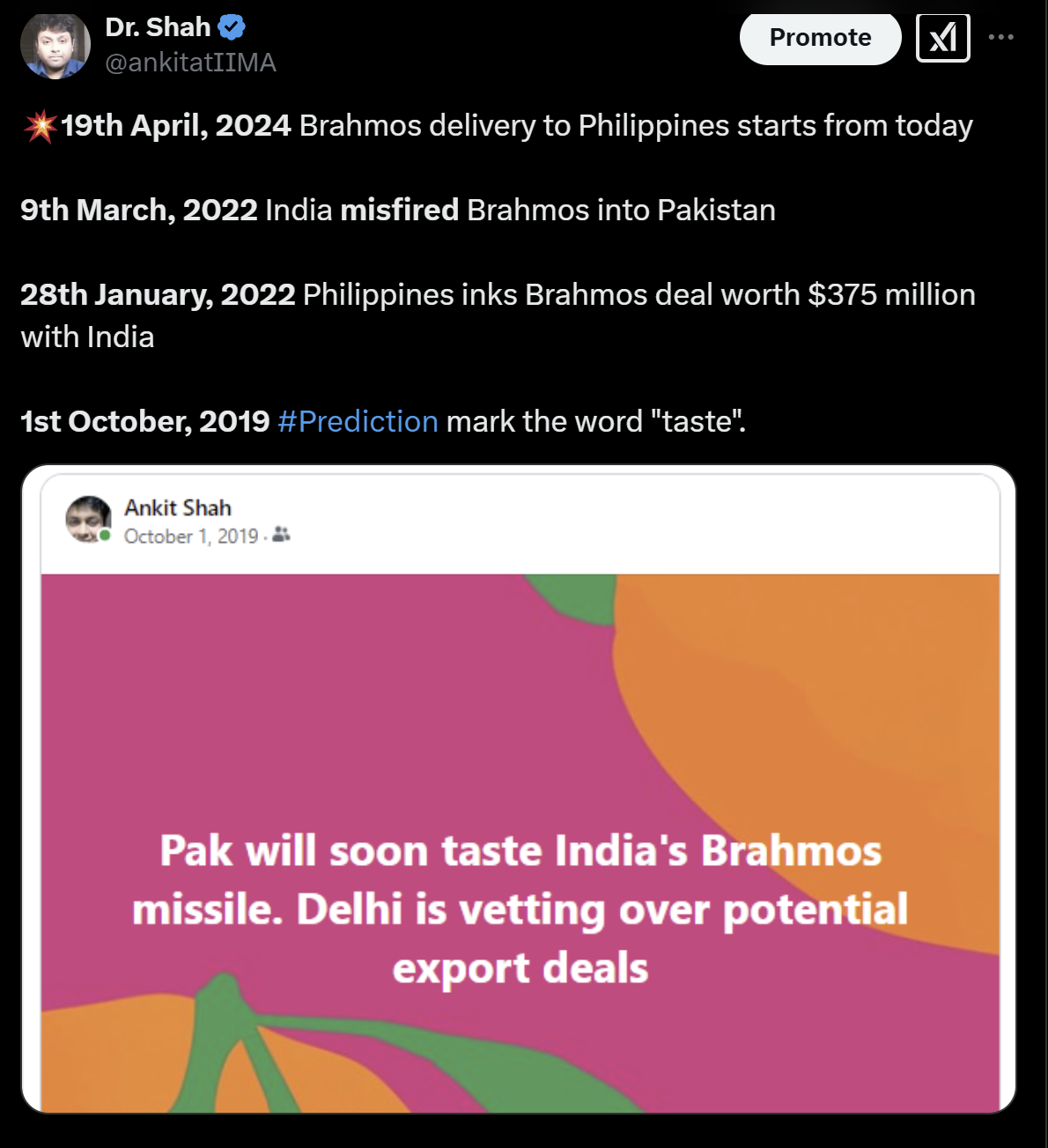 Screenshot of the original post
